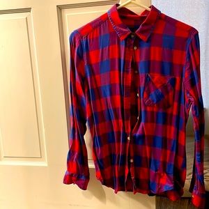 American Eagle flannel shirt size Medium red and blue